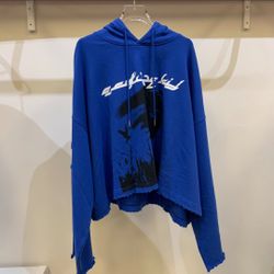 SRD Cropped Hoodie Blue Size S, M