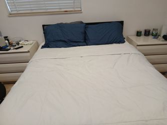Queen bed and night tables $80