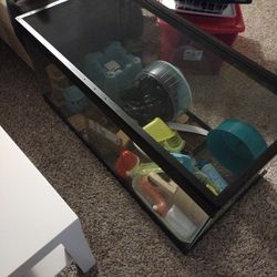 40 Gal Fish Tank / Hamster Cage With Lid And Accessories 