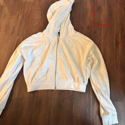White Zip Up Jacket Size S