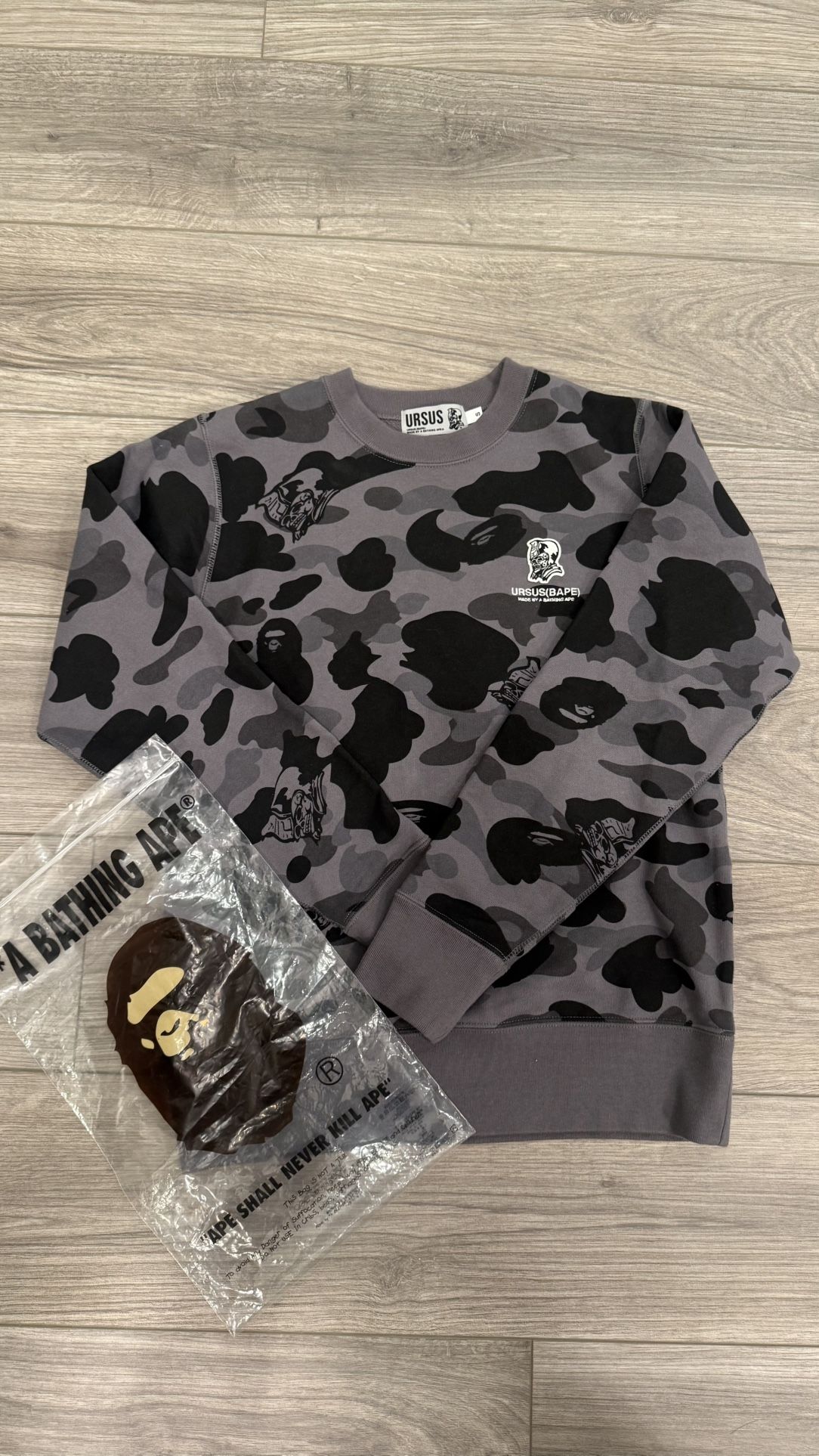 BAPE Ursus Camo Crew neck Grey S