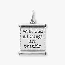 James Avery With God All Things Are Possible Scripture Scroll Sterling Silver Charm