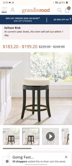 Set of 5  Backless Swivel Bar Stools