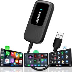 CarPlay Ai Box & Wireless CarPlay & Android Auto Adapter GetPairr Go 2.0 Built in Compatible with YouTube, Netflix, Spotify, IPTV,Auto Connect, No Del