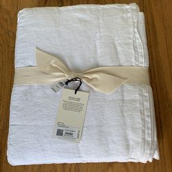 100% Hemp White Queen Duvet Cover Made in Turkey