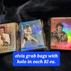 ELVIS PRESLEY GRAB BAGS W/HOLO IN EACH PACK.APPROX 20 CARDS ONLY $2 WHILE THEY LAST