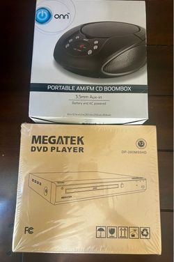 Bundle: Brand New Portable CD Boombox + 1080p DVD Player - Both Sealed!
