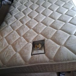 Queen Size Bed Mattress, Box Spring And Frame 
