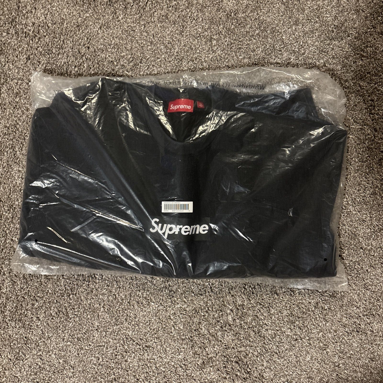 Size X-Large Supreme Washed Box Logo Crewneck Black (SS25)