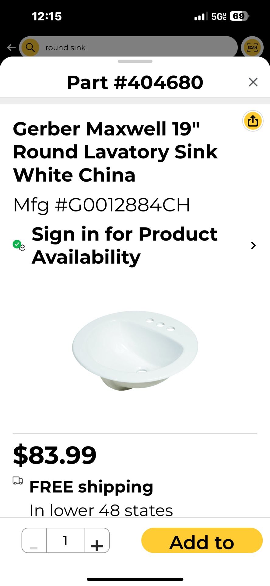 New in Box one round sink and two oval sinks