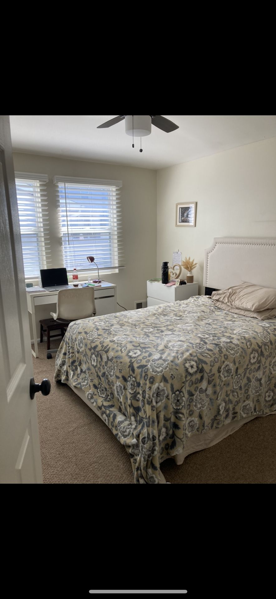 Full Size Bed Frame, Mattress With Plastic, Box Spring With Plastic