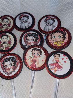 Betty boop handmade cupcake toppers