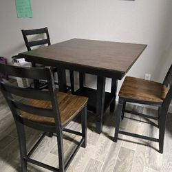 Tall Dining Room Table And 3 Chairs
