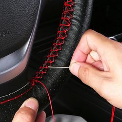 Steering Wheel Cover (Microfiber leather)Hand Sewing DIY Car Steering. We have different colors and sizes 🔥$19🔥only .