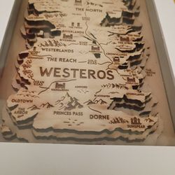 Westeros Map,Game Of Thrones Wooden Map 3D Multilayer Fan Art