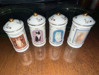 Lenox porcelain spice jars cats 1995