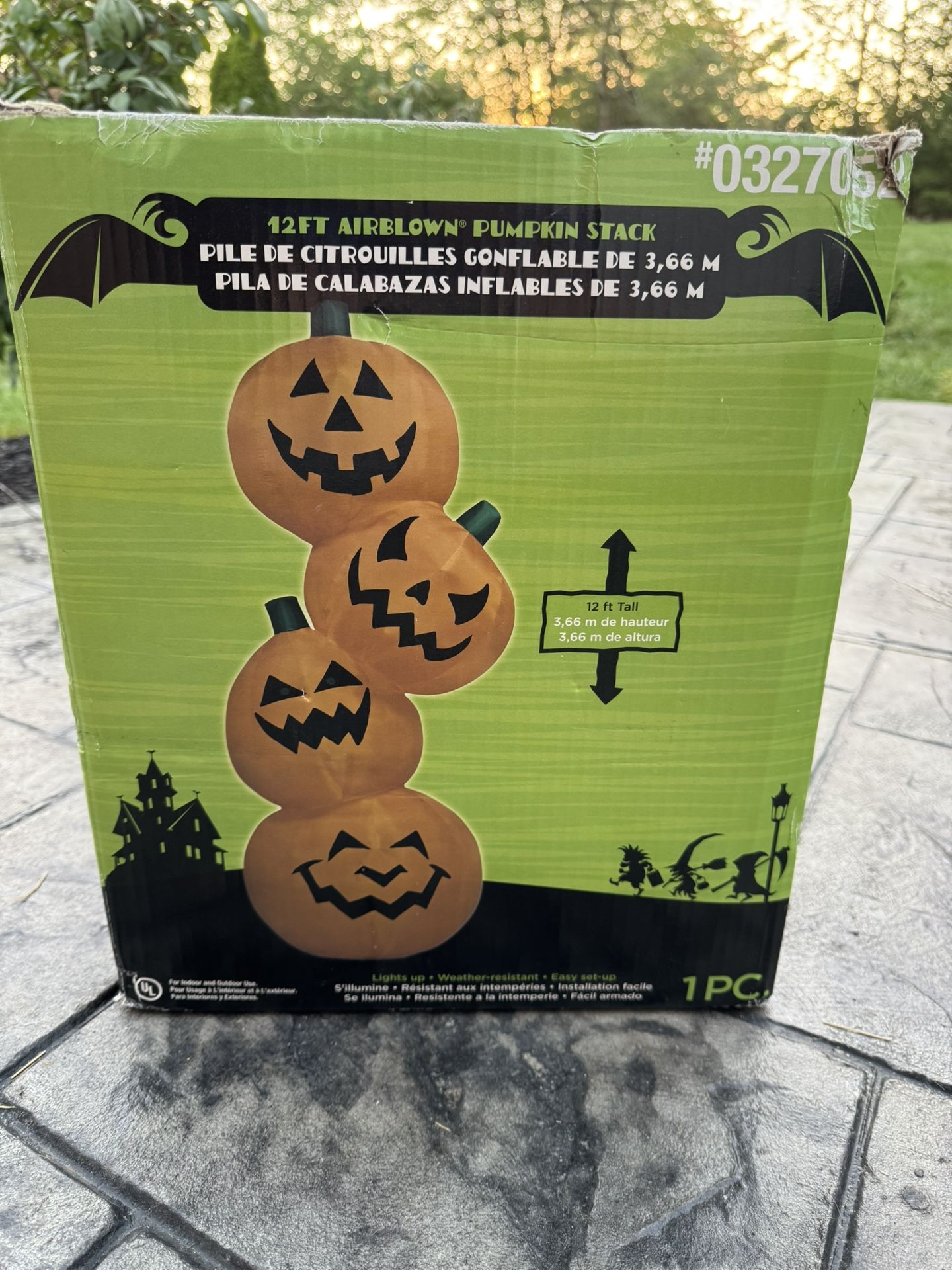 12ft Halloween Inflatable Stacked Pumpkin Yard Decoration