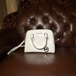 Michael Kors Marilyn/Ciara Medium Optic White Saffiano Leather Satchel - Perfect!