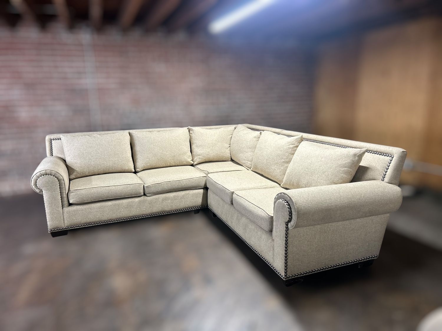 Free Delivery-Pottery Barn beige L shape sectional sofa couch
