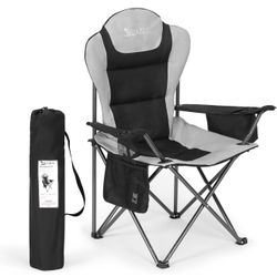 Camping Chairs for Adults, Camp Chair, Folding Chairs for Outside, Support 380 LBS, Portable Travel Lawn Outdoor Camping Chairs with Cup Holder & Cool