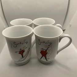 Set of 4 Pottery Barn Santa Baby Mugs