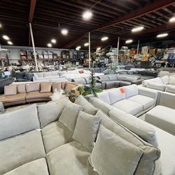 Fabric & Leather Sectionals, Sofas, Recliners on Grey, Beige, Ivory, White, Brown and Blue with 50% off.