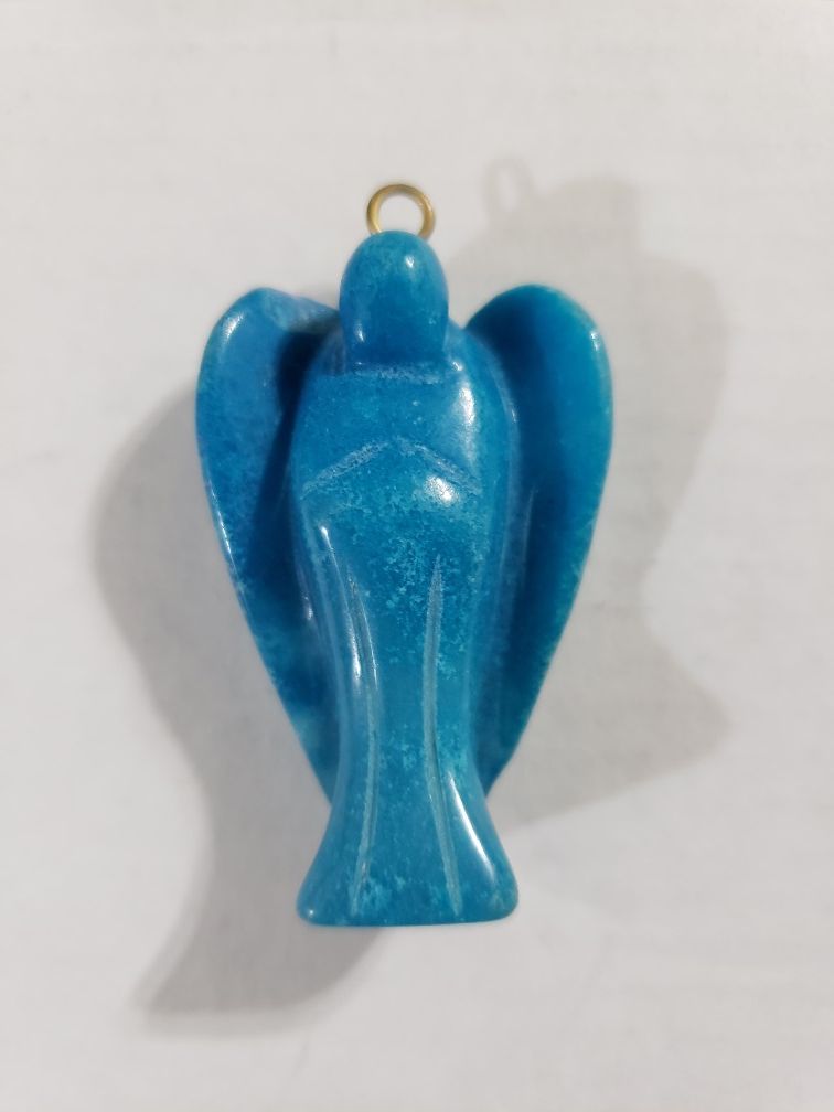 Blue Howlite Angel Pendant