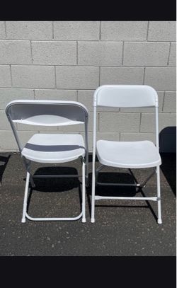 White Plastic Folding Chairs and Tables