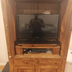 stand up Wood TV entertainment center