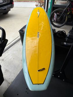 9’4 Thunderbolt Surfboard Yellow and Teal
