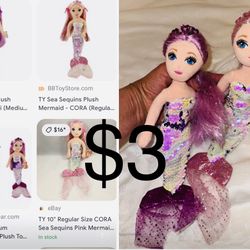 To Sequins plush Mermaids both $5