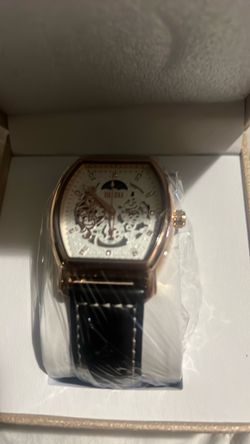 Rose Gold Tonneau Skeleton Dress Watch