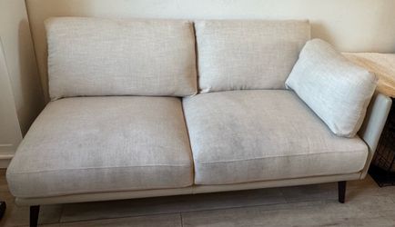 Beige Fabric Two-Seat Sofa