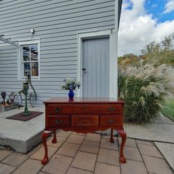 Vintage Cherry 4 Drawer Lowboy Entry Table