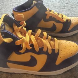 Nike Dunk High Retro DD1399-500 Purple Yellow Lakers Men's Sneaker [US 7