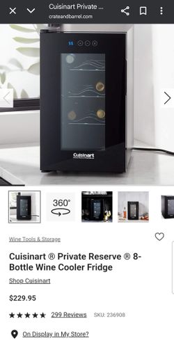 🍂 MOVING SALE 🍁 Cuisinart ® Private Reserve ® 8-Bottle Wine Cooler Fridge Retails $230+