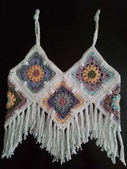 Beautiful Crocheted Boho Top Size Small