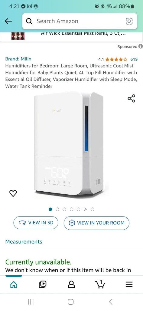 Humidifiers for Bedroom Large Room, Ultrasonic Cool Mist Humidifier for Baby Plants Quiet, 4L Top Fill Humidifier with Essential Oil Diffuser, Vaporiz