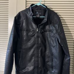 Men’s Faux Leather Moto Jacket – Size XL – $10 OBO