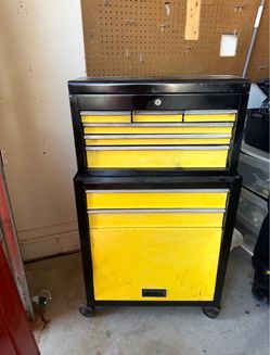 Yellow and Black Rolling Tool Chest Cabinet