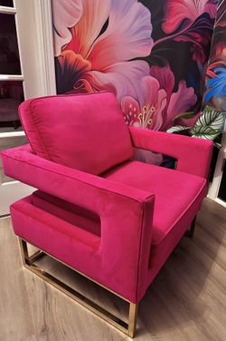 TOV Hot Pink Velvet Chair 