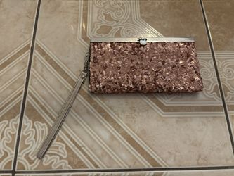 Pink Sparkly Clutch Purse with strap