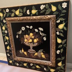 Lemon / birds framed art