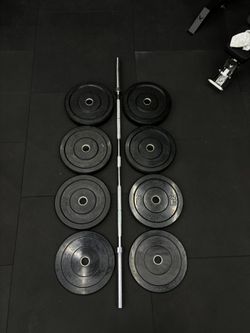 Strength and Conditioning Bundle - Bumper Plate + Olympic Barbell 