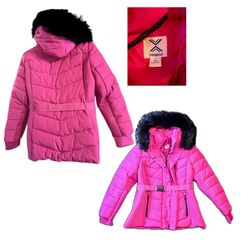 Women's  Jacket ONLY WORN ONCE Xersion Windproof Padded Zip Front Extra Large Jacket
Coat with Button-Detachable Black Faux Fur Lined Hood