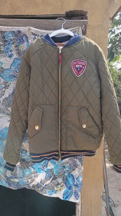 Boy's Olive Green Quilted Bomber Jacket