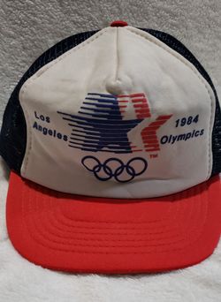 Vintage 1980s 1984 Los Angeles U.S. Olympics snapback mesh adjustable hat cap souvenir collectible