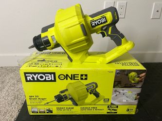 RYOBI ONE+ 18V Cordless Drain Auger with 25 ft Cable, LED Light, Auto Feed/Retract, Cable Lock, Enclosed Drum (Tool Only)