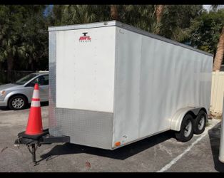 2017 Anvil 7x14 Enclosed Trailer – Dual Axle 7000 lb – Moving Setup.