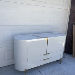 Homary Modern Light Gray Kitchen Sideboard Cabinet With 2 Doors And 4 Doors 